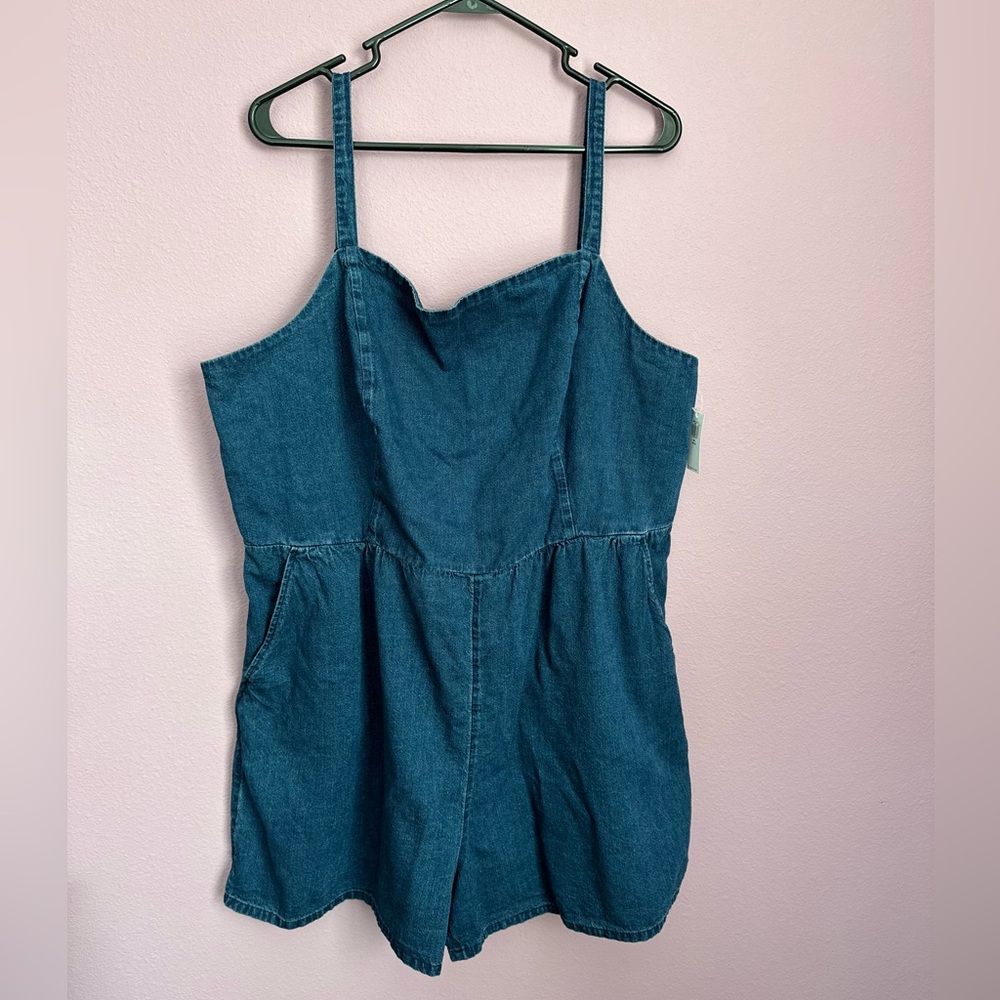 Old Navy denim blue romper size XXL petite- NWT